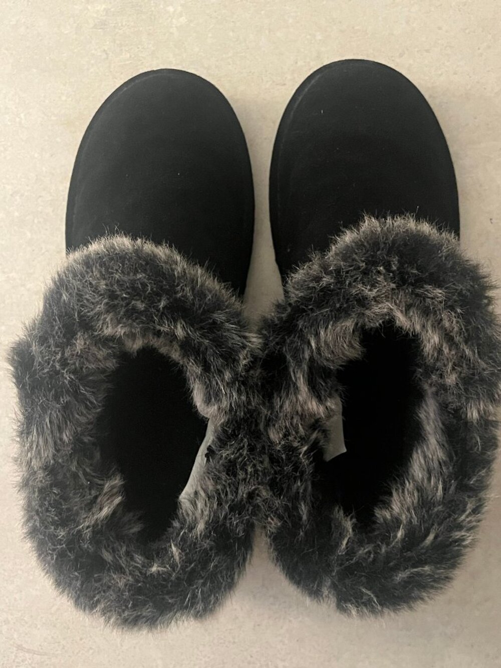 Brand New! Bearpaw Jasmine Suede Ankle Boots - Faux Fur Collar - Size 10 - Picture 2 of 4